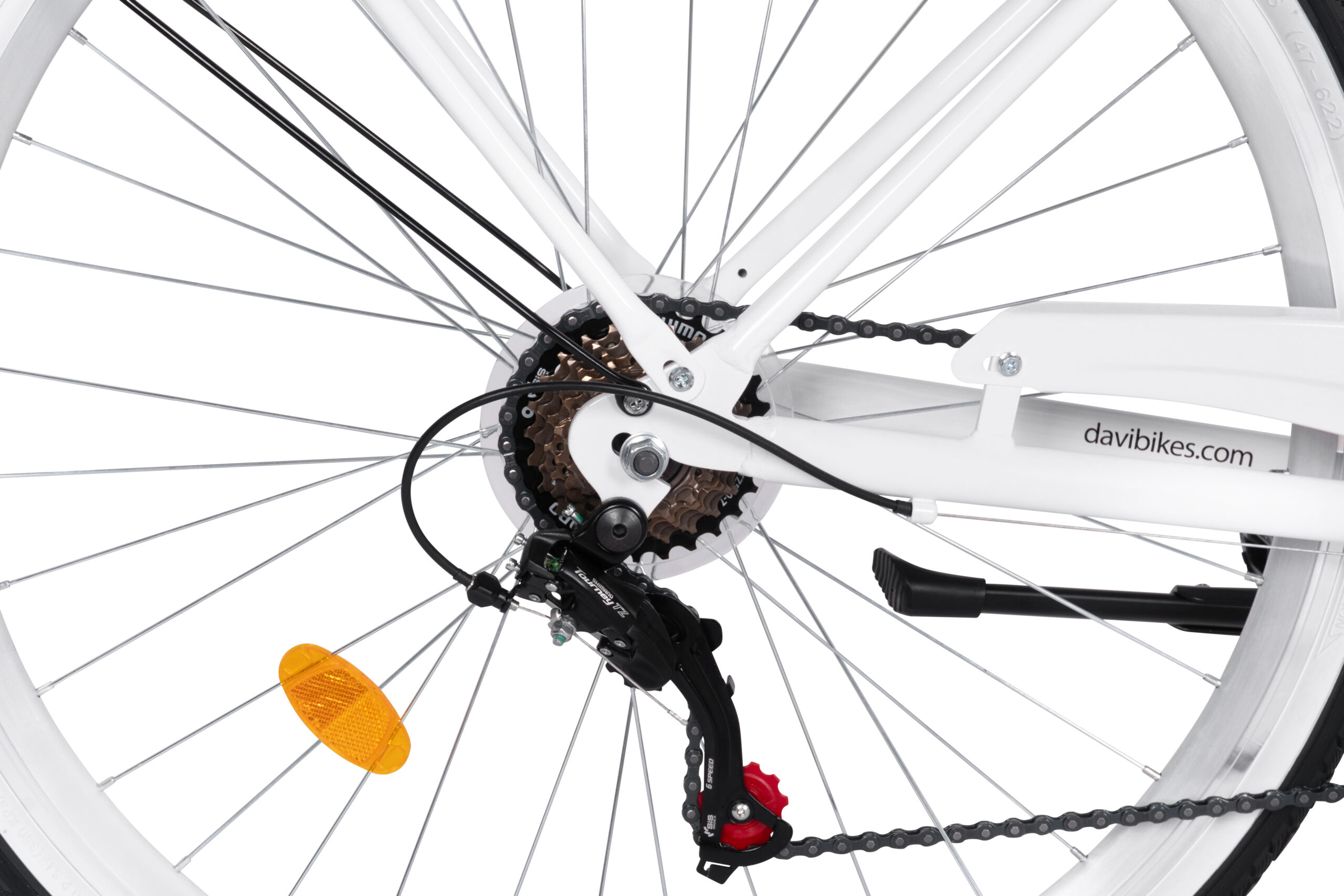 Bicicleta dama Davi Maria Aluminiu, 28", 160-185 cm, 7 viteze, Alb - imagine 9