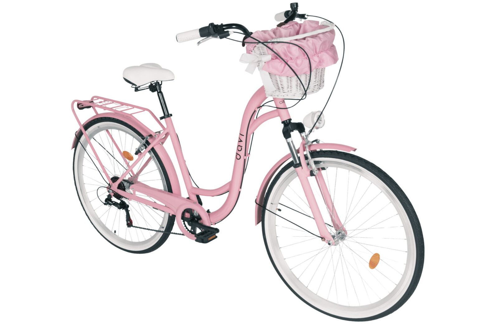 bicicleta dama davi maria aluminiu, 28", 160 185 cm, 7 viteze, roz