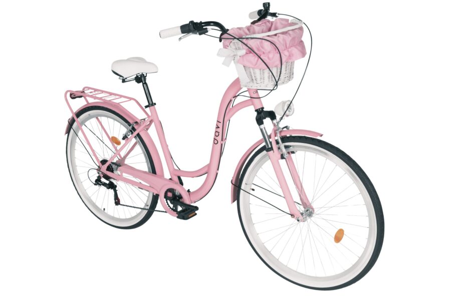 bicicleta dama davi maria aluminiu, 28", 160 185 cm, 7 viteze, roz