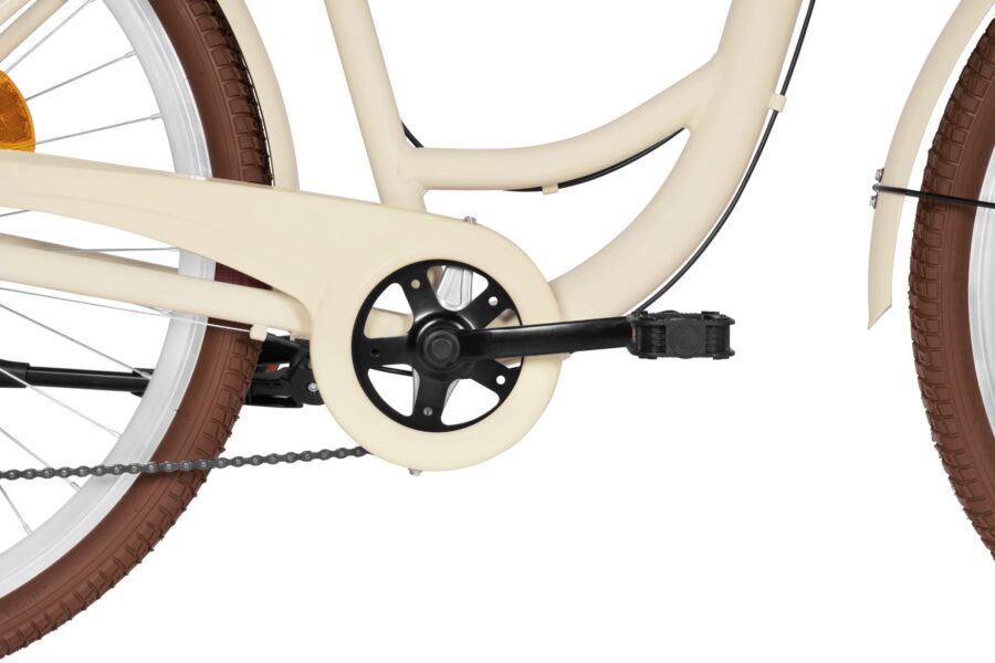 Detaliu bicicletă cu pedale și roți