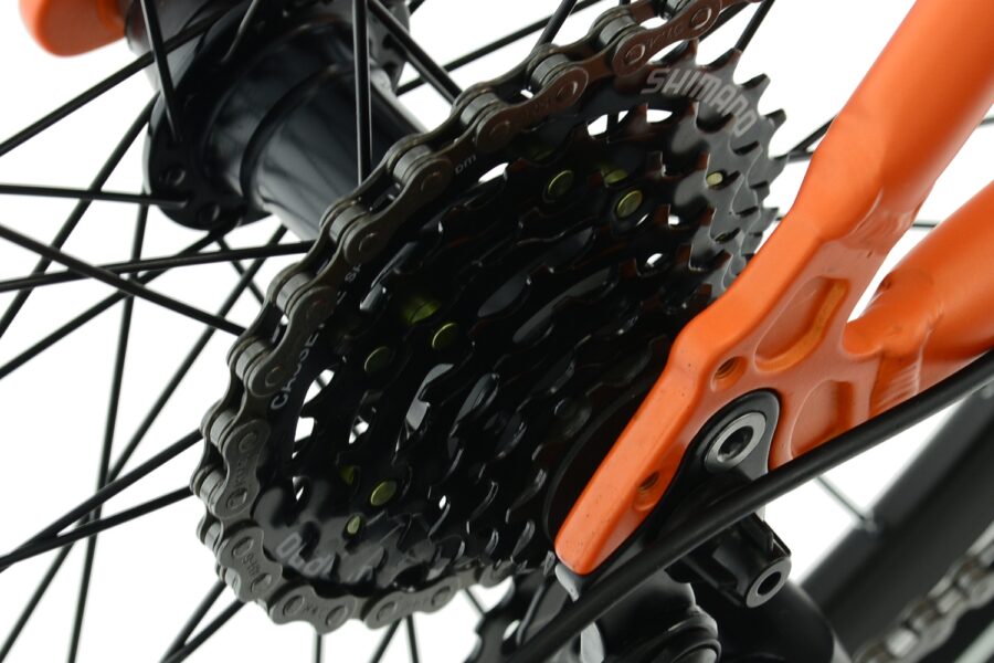 Raza unui lanț de bicicletă cu pinioane.