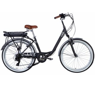 Bicicleta Electrica E-Lux 26", 155-170 cm, 50 km, 7 viteze, Negru