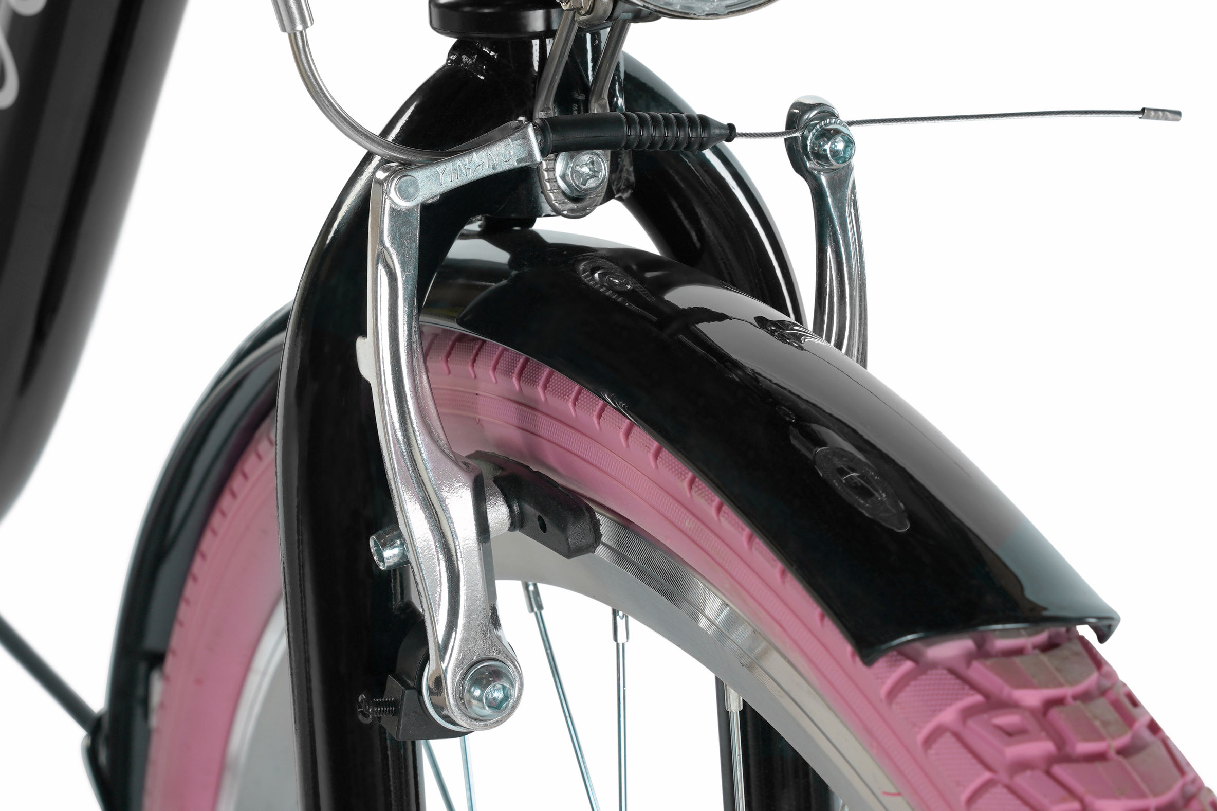 Bicicleta dama Davi Lila 1 viteza, 28", 160-185 cm, Negru/Roz - imagine 6