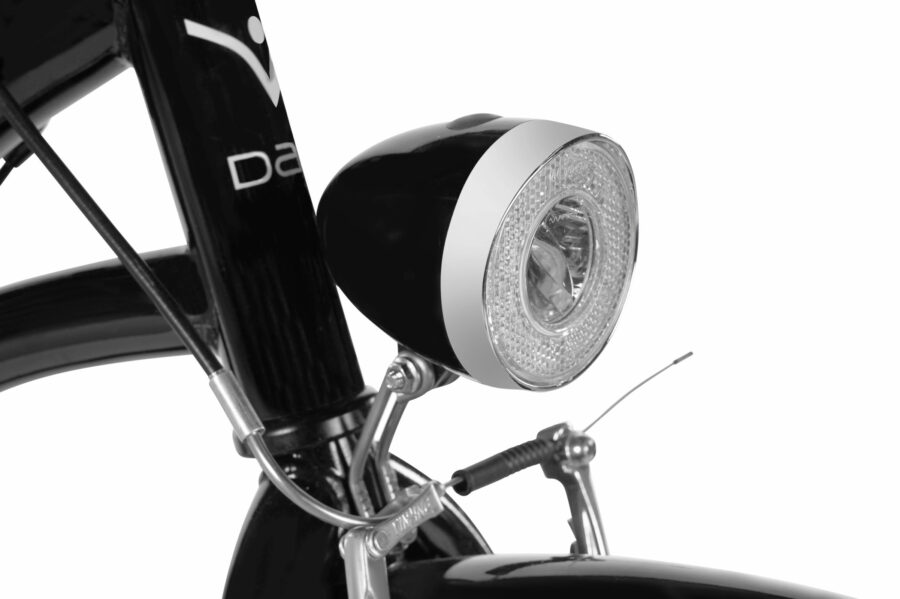 far de bicicleta negru și elegant