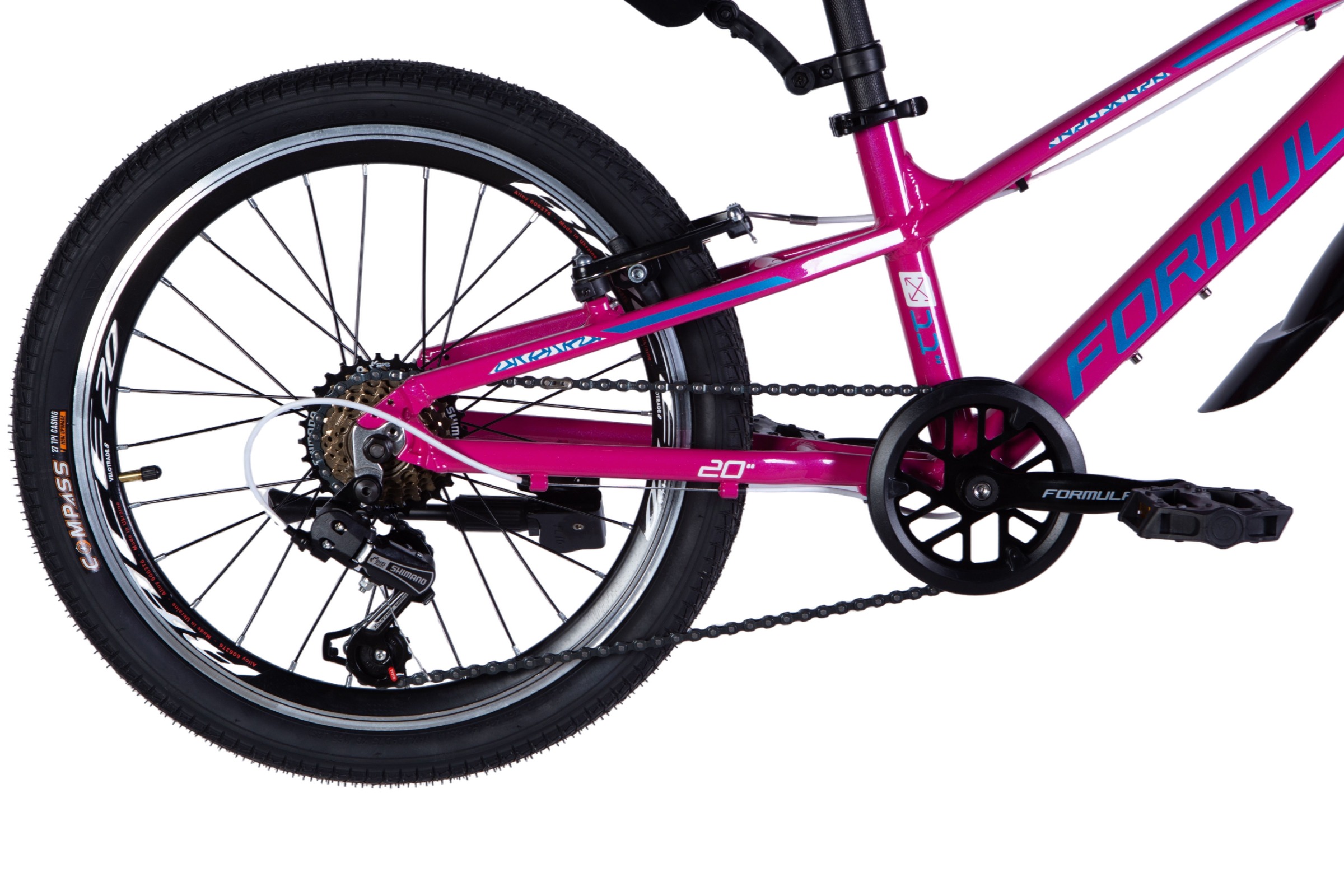 Biciclete copii Acid 20", Aluminiu, 110-140 cm, 7 viteze, Roz - imagine 6