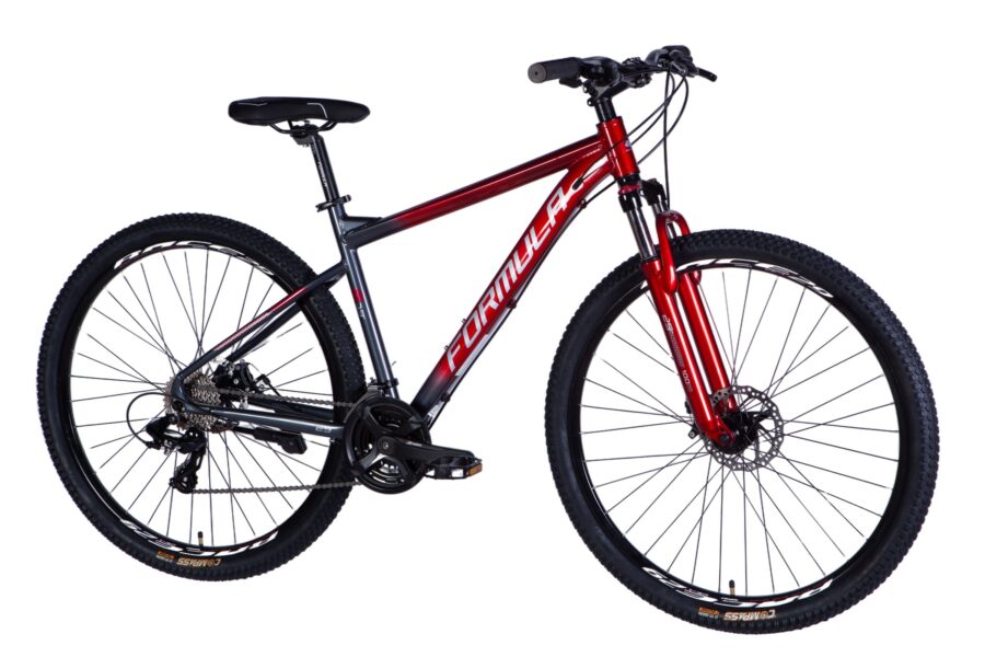 Bicicletă mountain bike roșie și gri