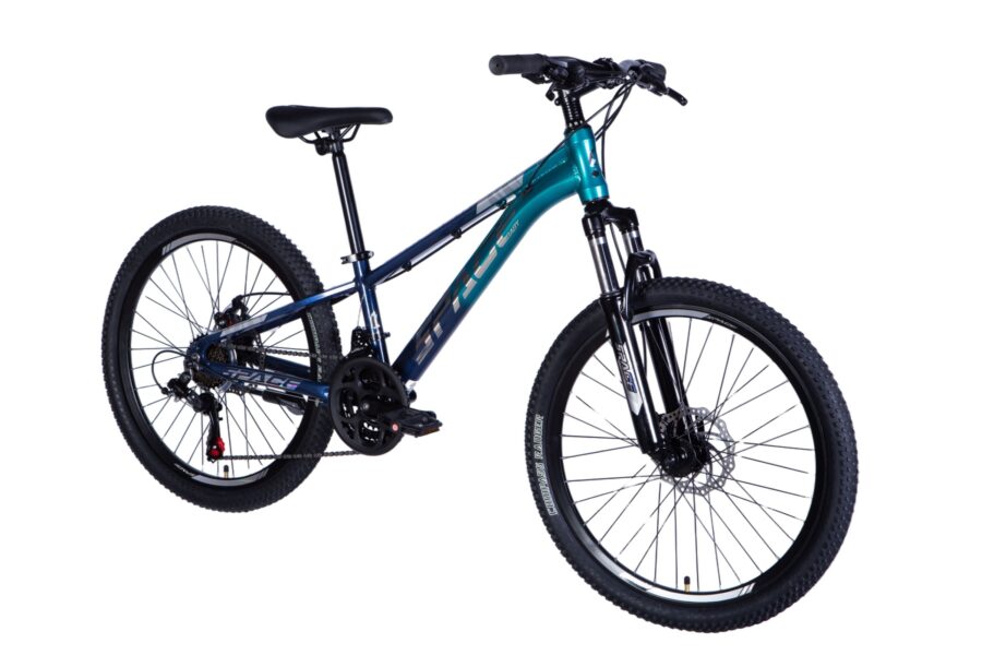 Bicicletă mountain bike de culoare albastră.