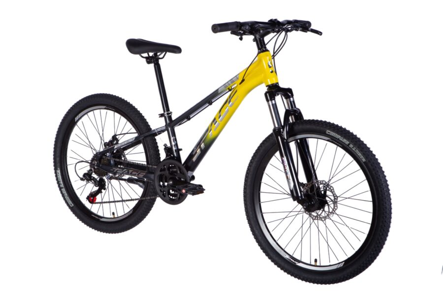 Ciclism montan pe bicicletă galben-neagră