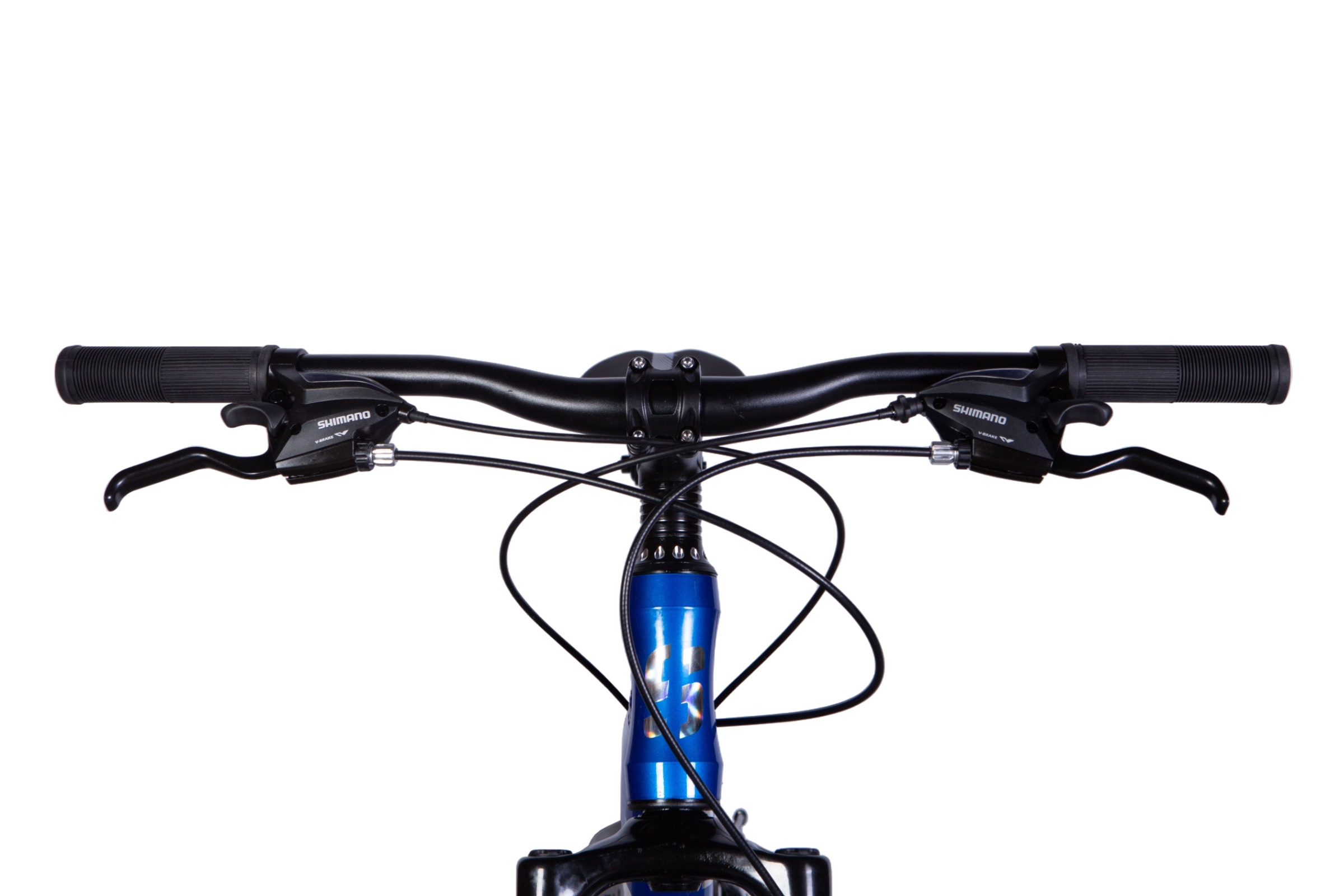 Ghidon bicicletă albastră cu frâne Shimano