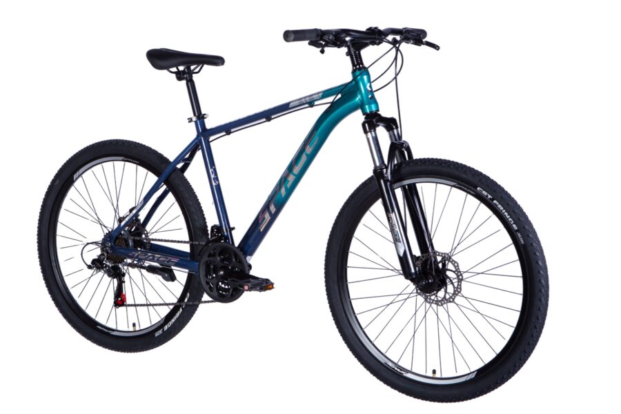 Bicicletă de munte cu cadru robust și roți mari