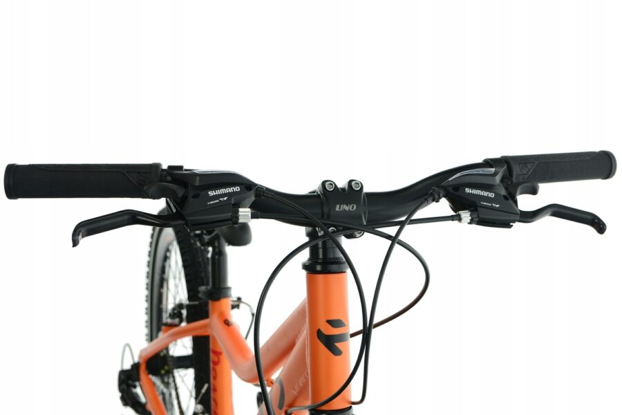 Ghidon de bicicletă portocalie cu manete Shimano