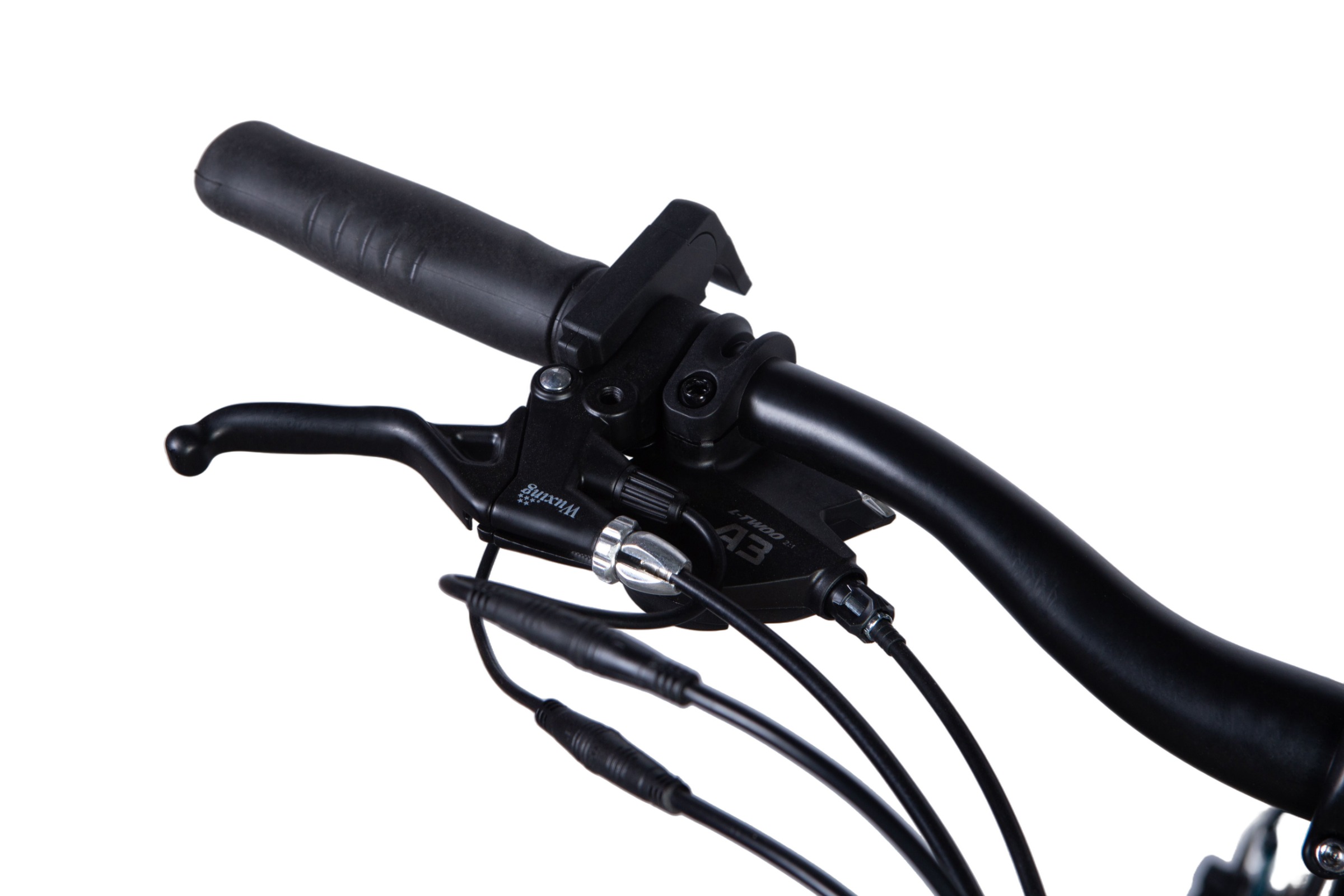 Ghidon de bicicletă cu manetă de frână neagră.