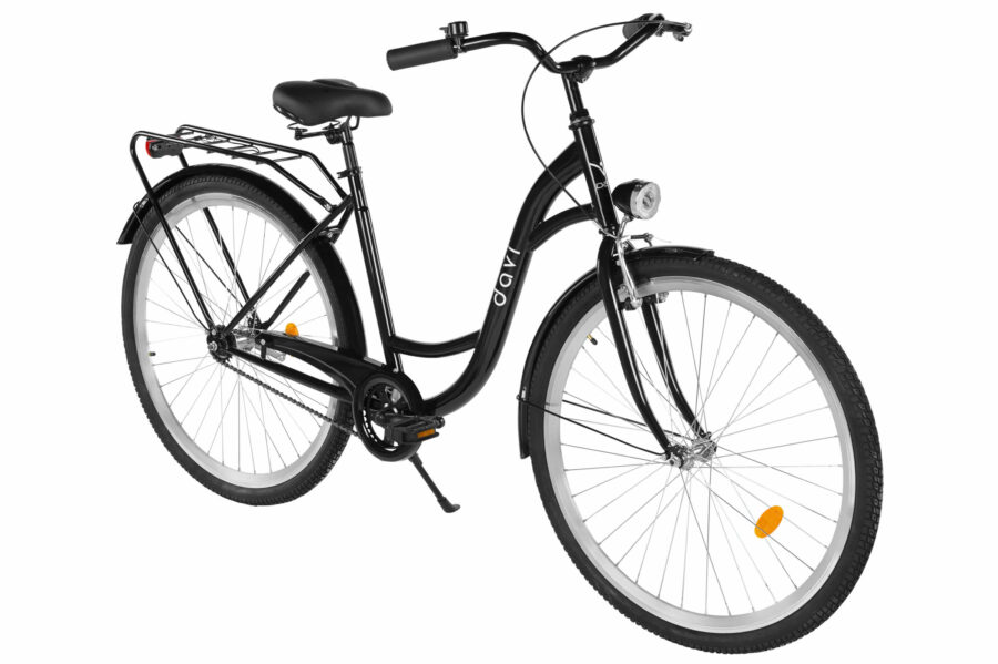 Bicicletă neagră modernă cu două roți mari