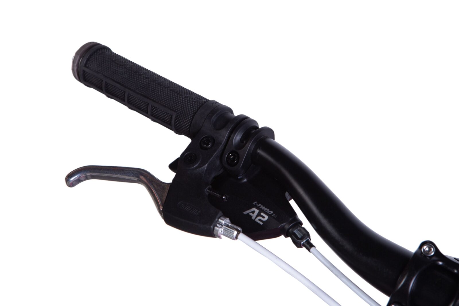 Mâner bicicletă cu frână și cabluri tensionate