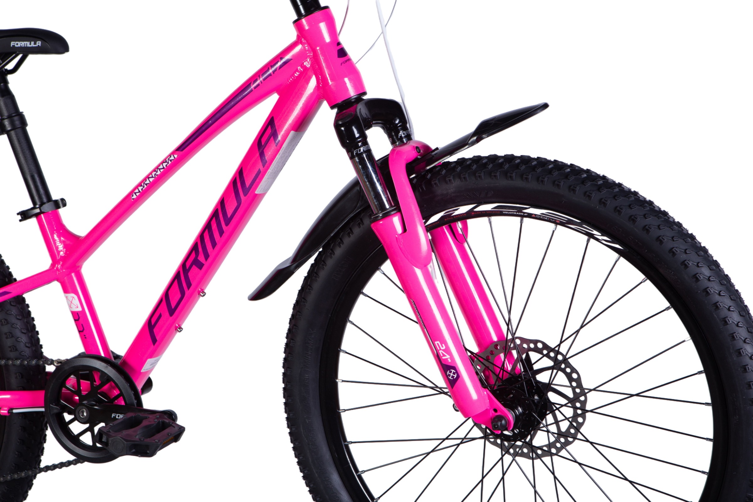 Bicicletă roz cu cadru robust Formula