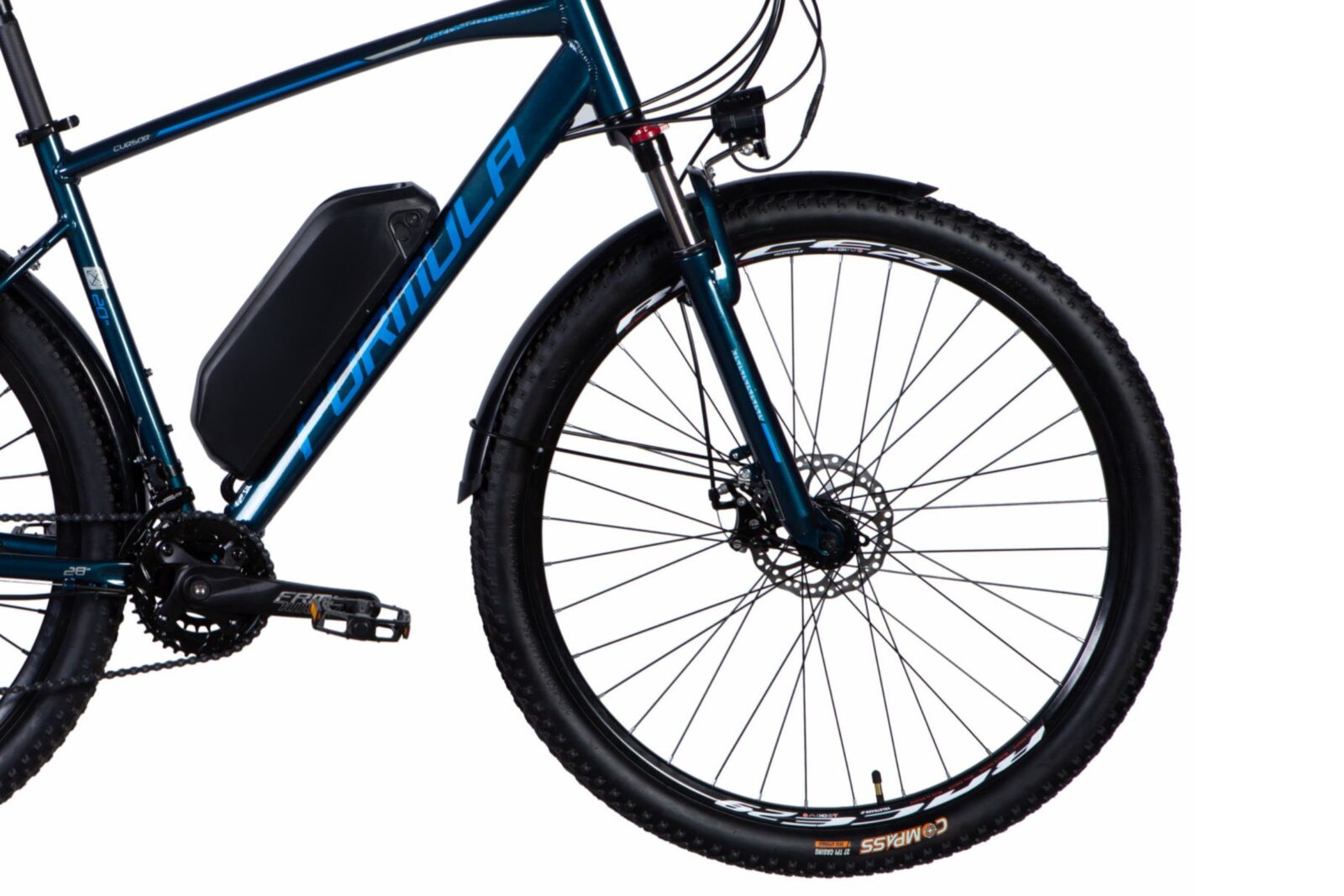 Bicicletă electrică albastră cu cadru robust Formula.