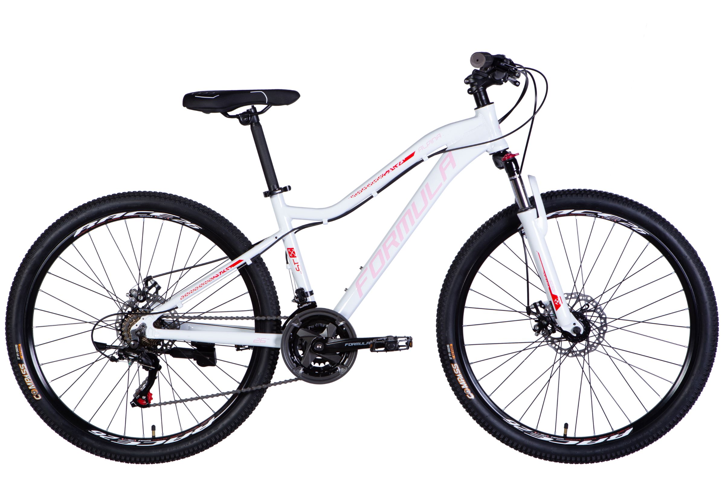Bicicleta MTB Alpina AM DD 26", Aluminium,150-175 cm, 21 viteze, Alb/Roşu