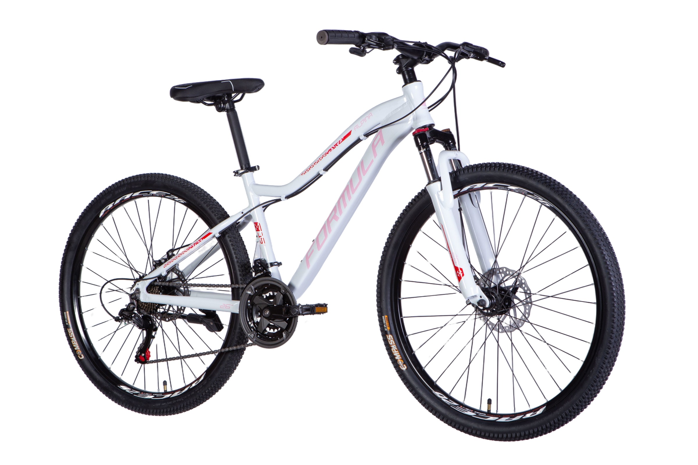 Bicicleta MTB Alpina AM DD 26", Aluminium,150-175 cm, 21 viteze, Alb/Roşu - imagine 2