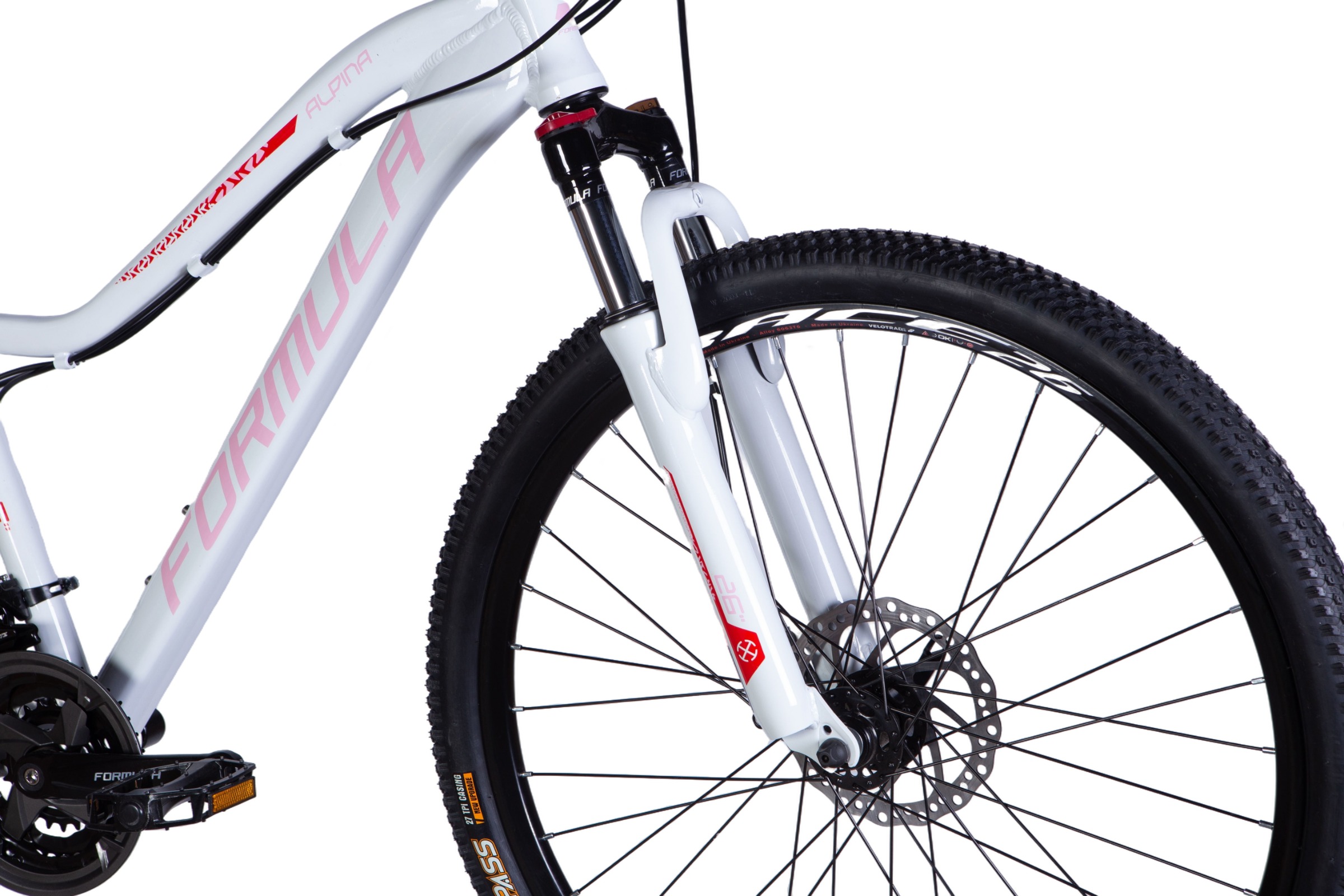 Bicicleta MTB Alpina AM DD 26", Aluminium,150-175 cm, 21 viteze, Alb/Roşu - imagine 5