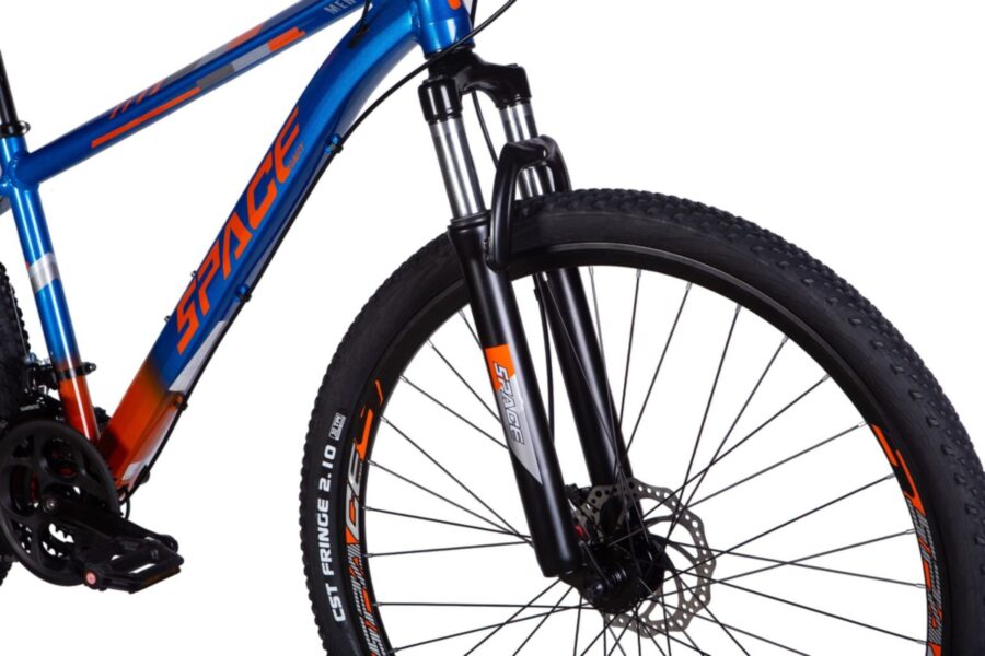 Bicicletă mountain bike cu design modern și culori vibrante