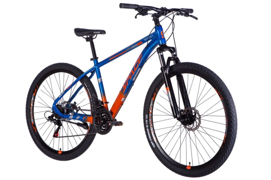 bicicleta mtb mercury aluminiu, 29", 170 195 cm, 21 viteze, albastru/portocale
