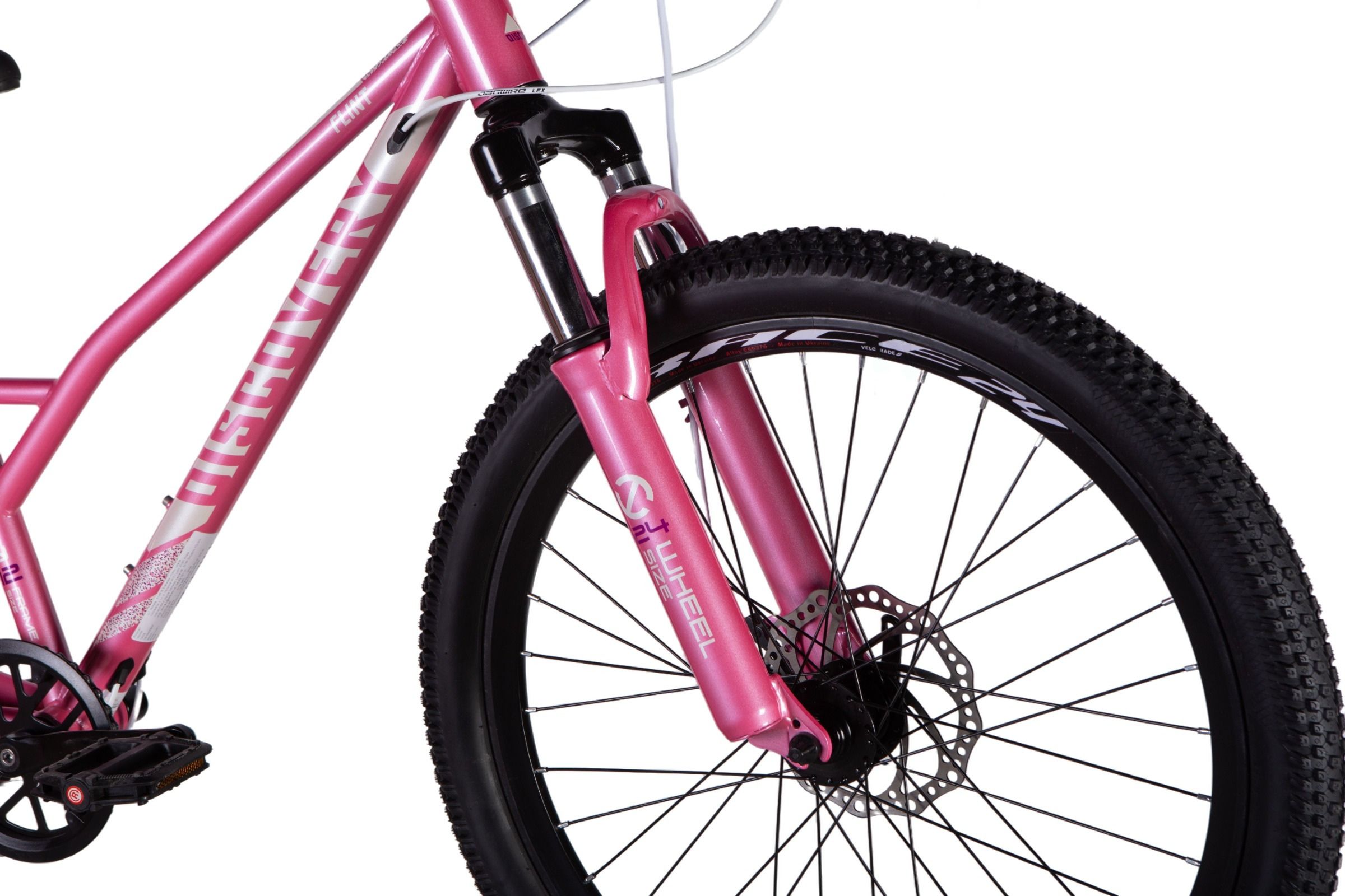 Bicicleta copii MTB Flint 24", 130-150 cm, 7 viteze, Roz - imagine 2