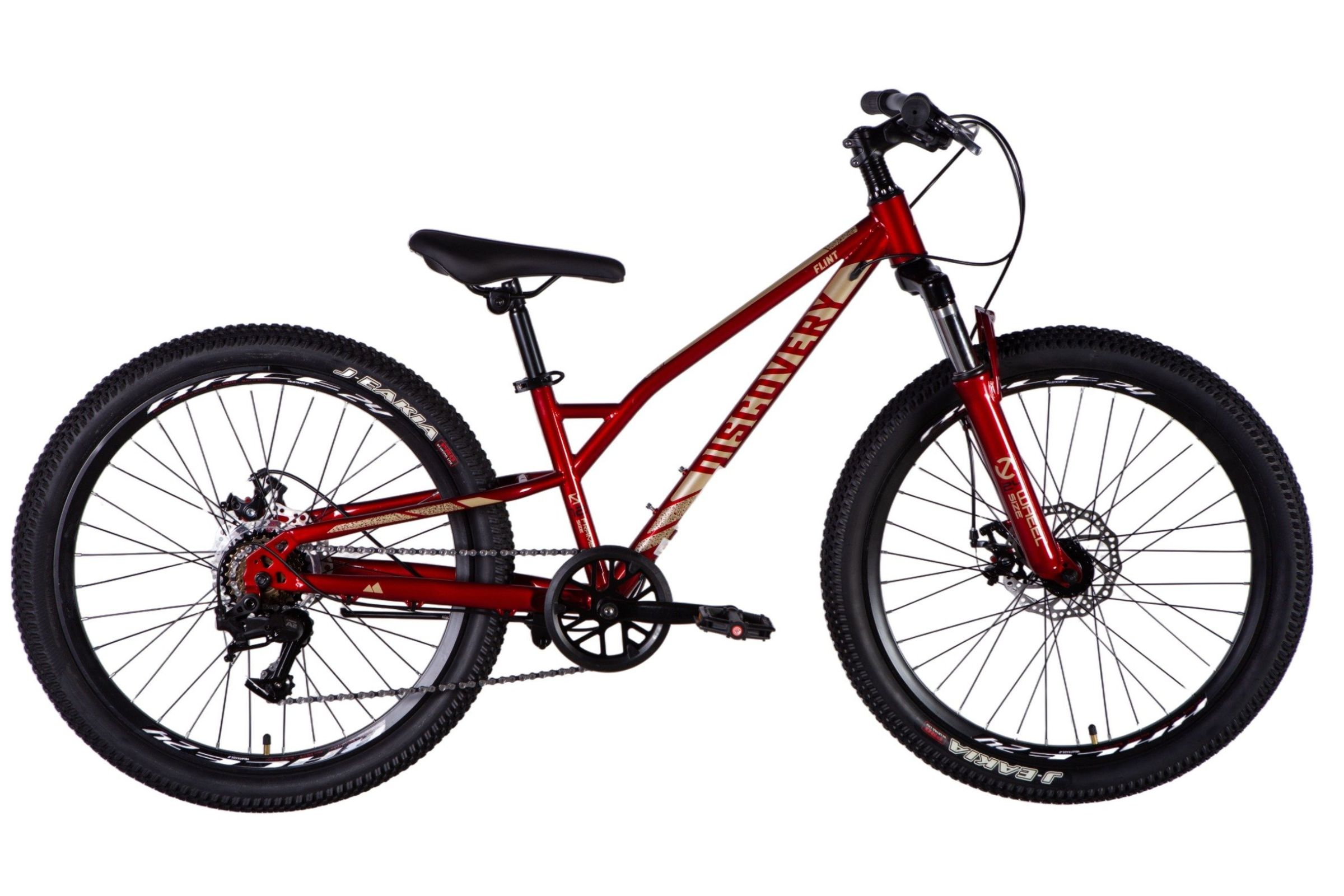 Bicicleta copii MTB Flint 24", 130-150 cm, 7 viteze, Roşu