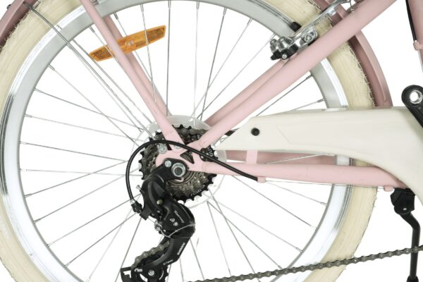 Roata spate bicicletă cu schimbător de viteze Shimano.