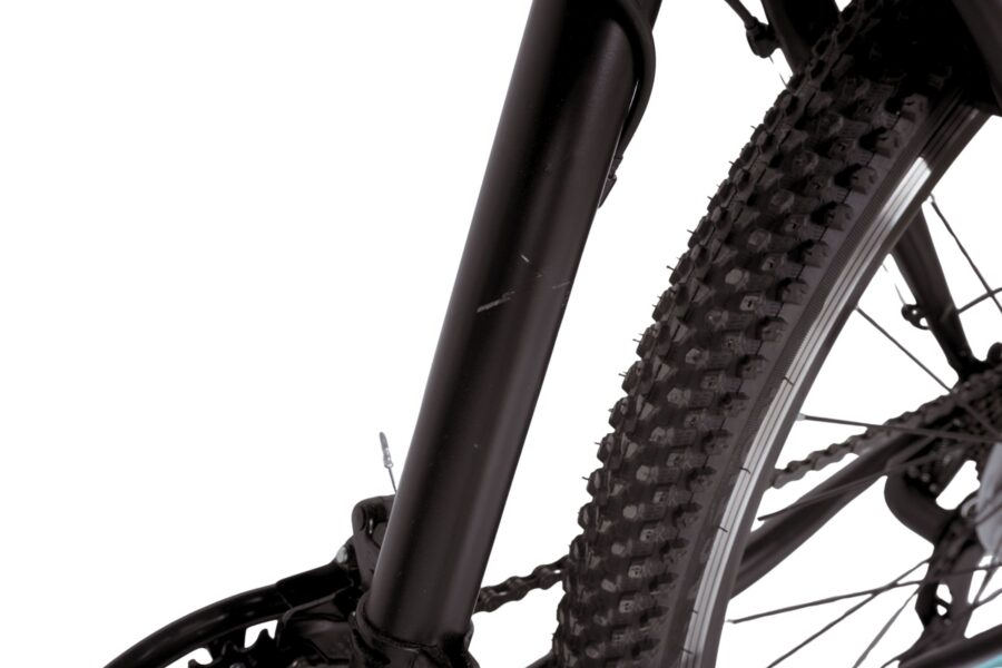 Detaliu bicicletă, cadru și roată.