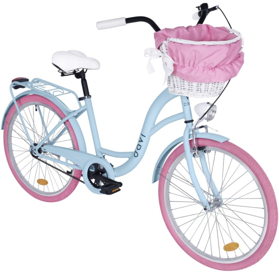 bicicleta copii davi amelia, 1 viteze, 24", 130 165 cm, albastru/roz