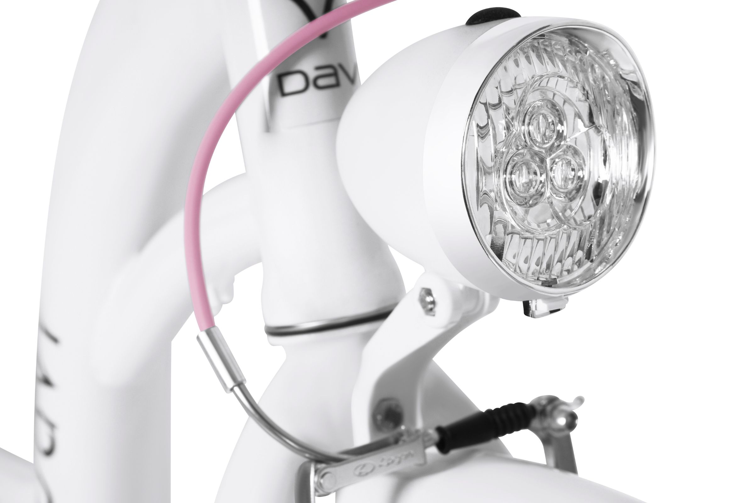 Bicicleta copii Davi Amelia, 1 viteze, 24", 130-165 cm, Alb/Roz - imagine 5