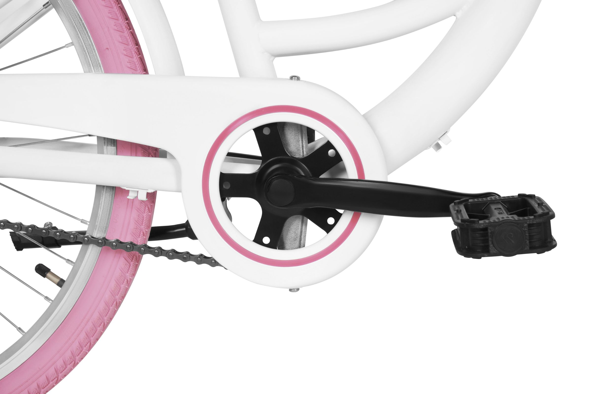 Bicicleta copii Davi Amelia, 1 viteze, 24", 130-165 cm, Alb/Roz - imagine 7