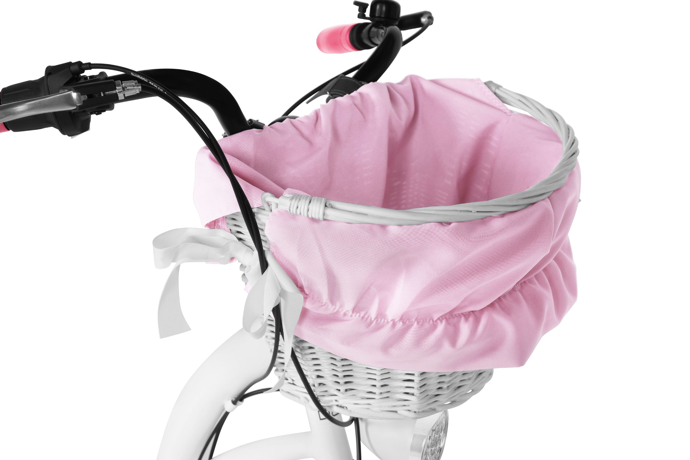 Bicicleta copii Davi Amelia 24", 130-165 cm, 7 viteze, Alb/Roz - imagine 3