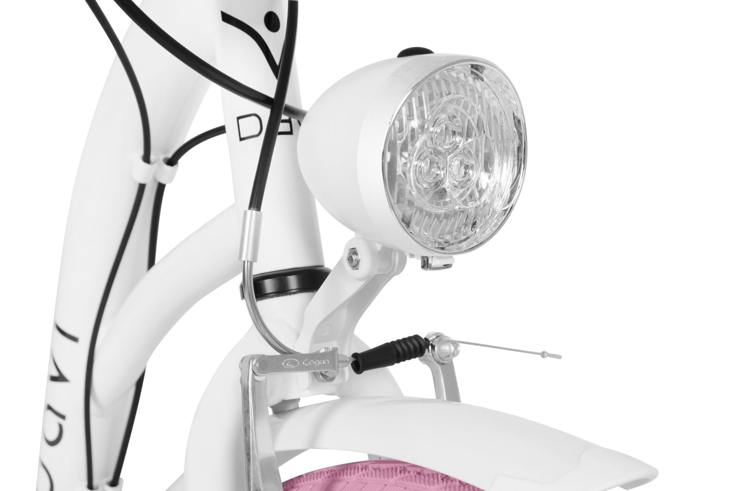 Bicicleta copii Davi Amelia 24", 130-165 cm, 7 viteze, Alb/Roz - imagine 5