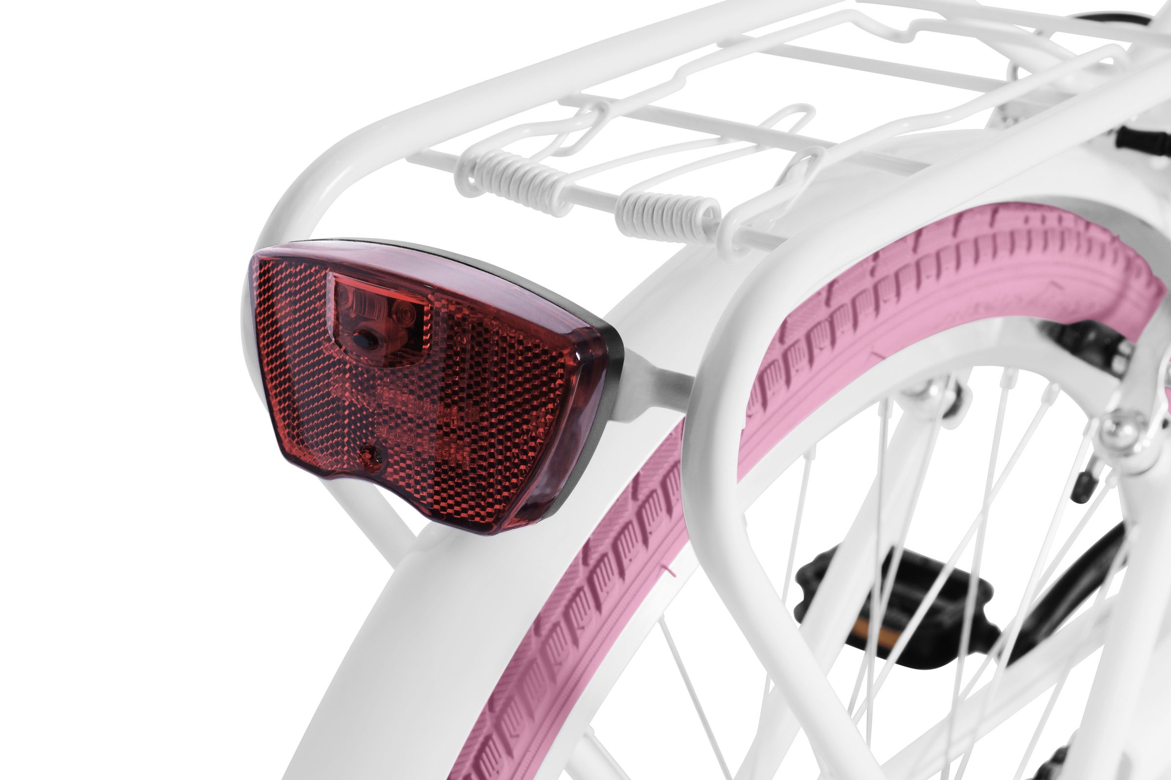 Bicicleta copii Davi Amelia 24", 130-165 cm, 7 viteze, Alb/Roz - imagine 8