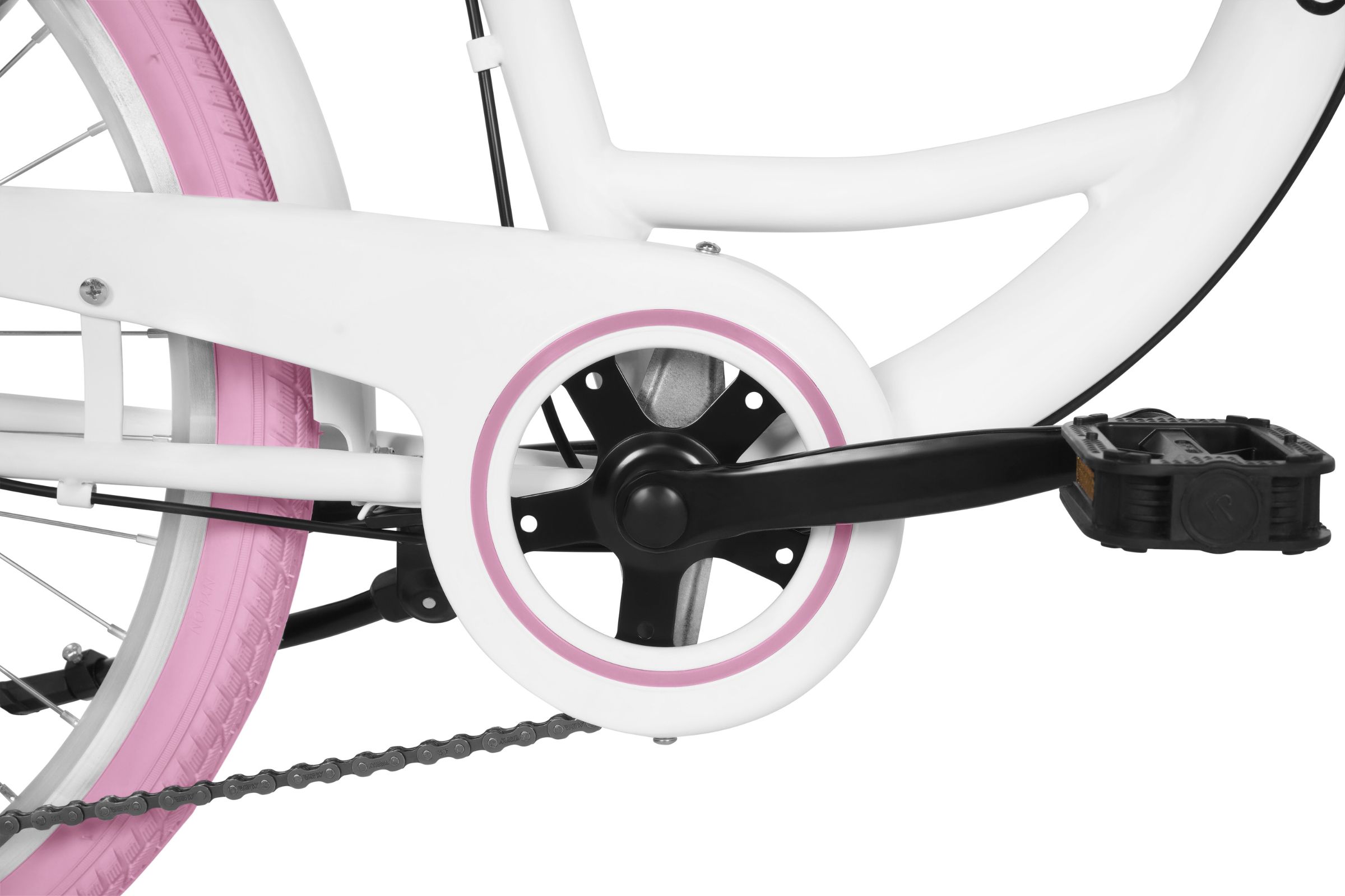 Bicicleta copii Davi Amelia 24", 130-165 cm, 7 viteze, Alb/Roz - imagine 10