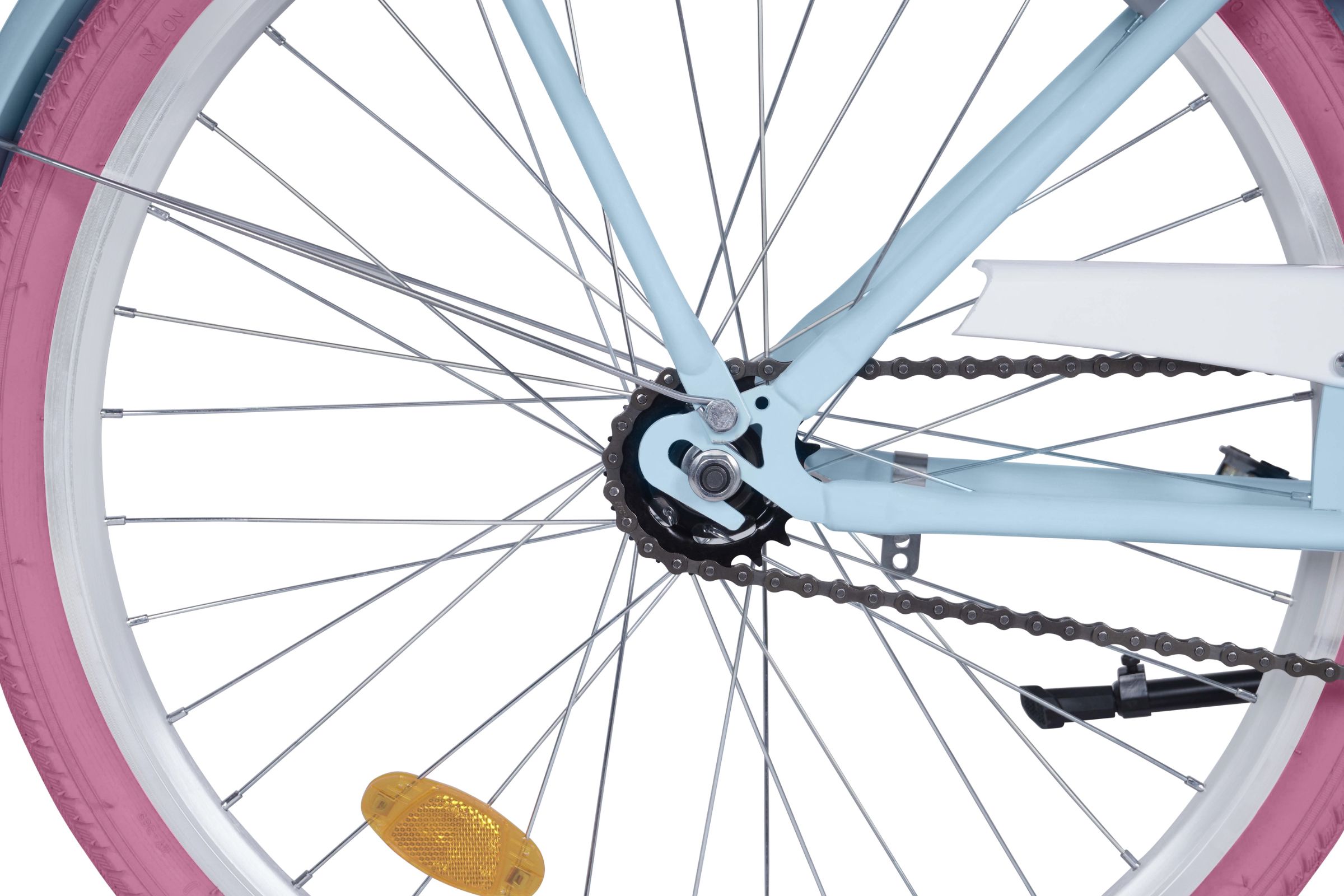 Bicicleta copii Davi Amelia, 1 viteze, 24", 130-165 cm, Albastru/Roz - imagine 7