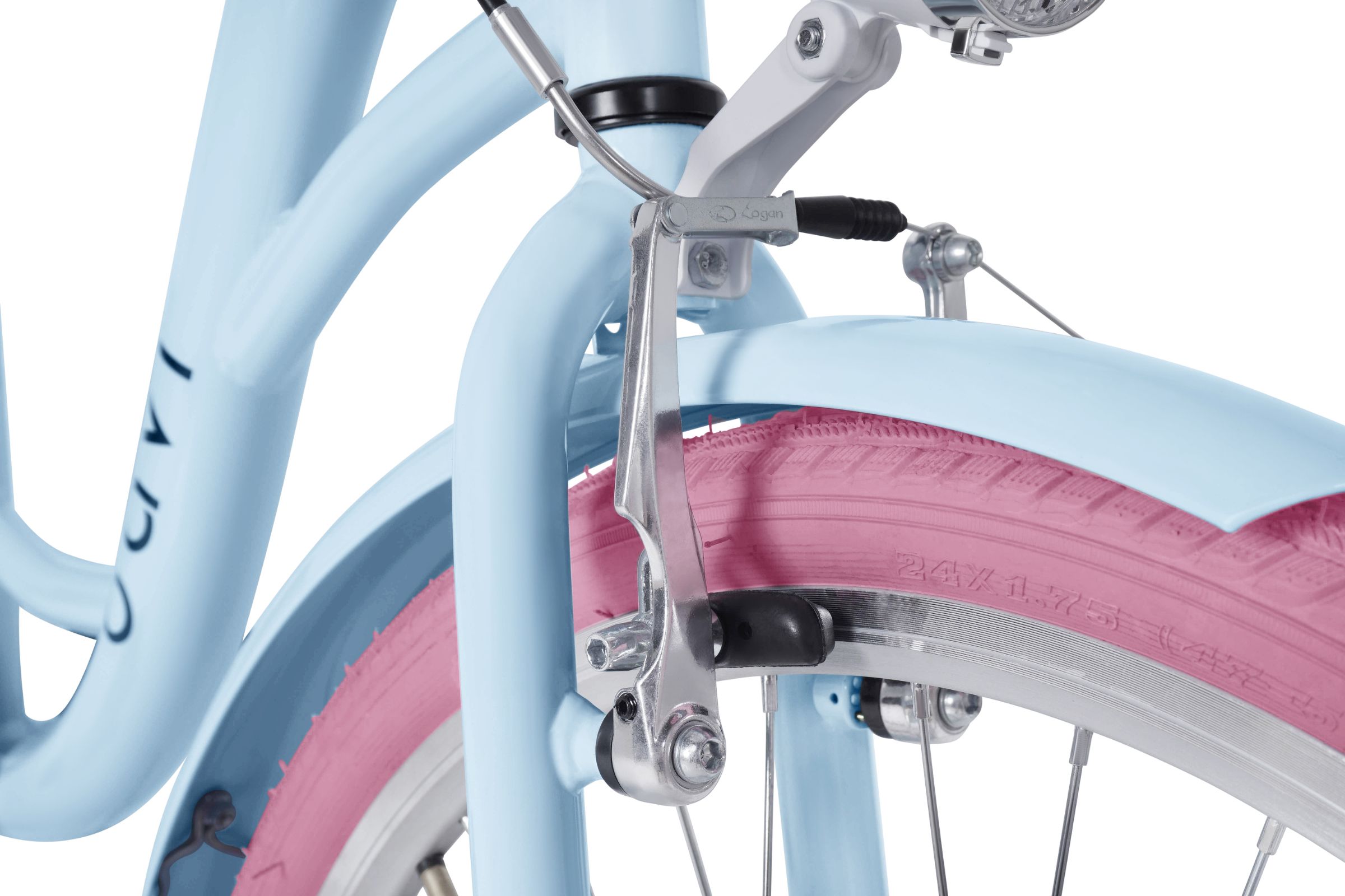 Bicicleta copii Davi Amelia, 1 viteze, 24", 130-165 cm, Albastru/Roz - imagine 4