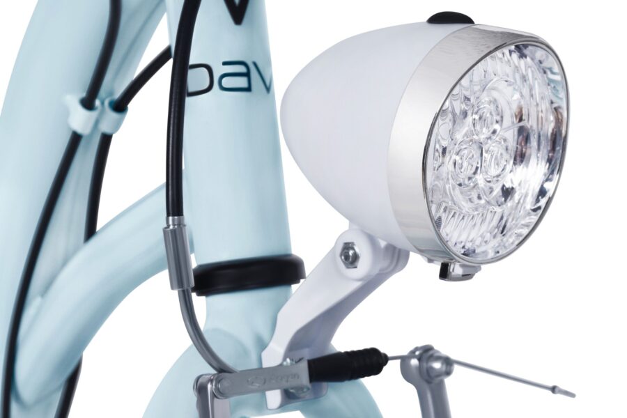 Far bicicleta alb, iluminare eficientă.