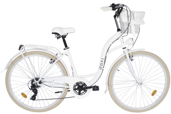 Bicicleta dama Davi Emma 7 viteze, 28", 160-185 cm, Alb/Crem