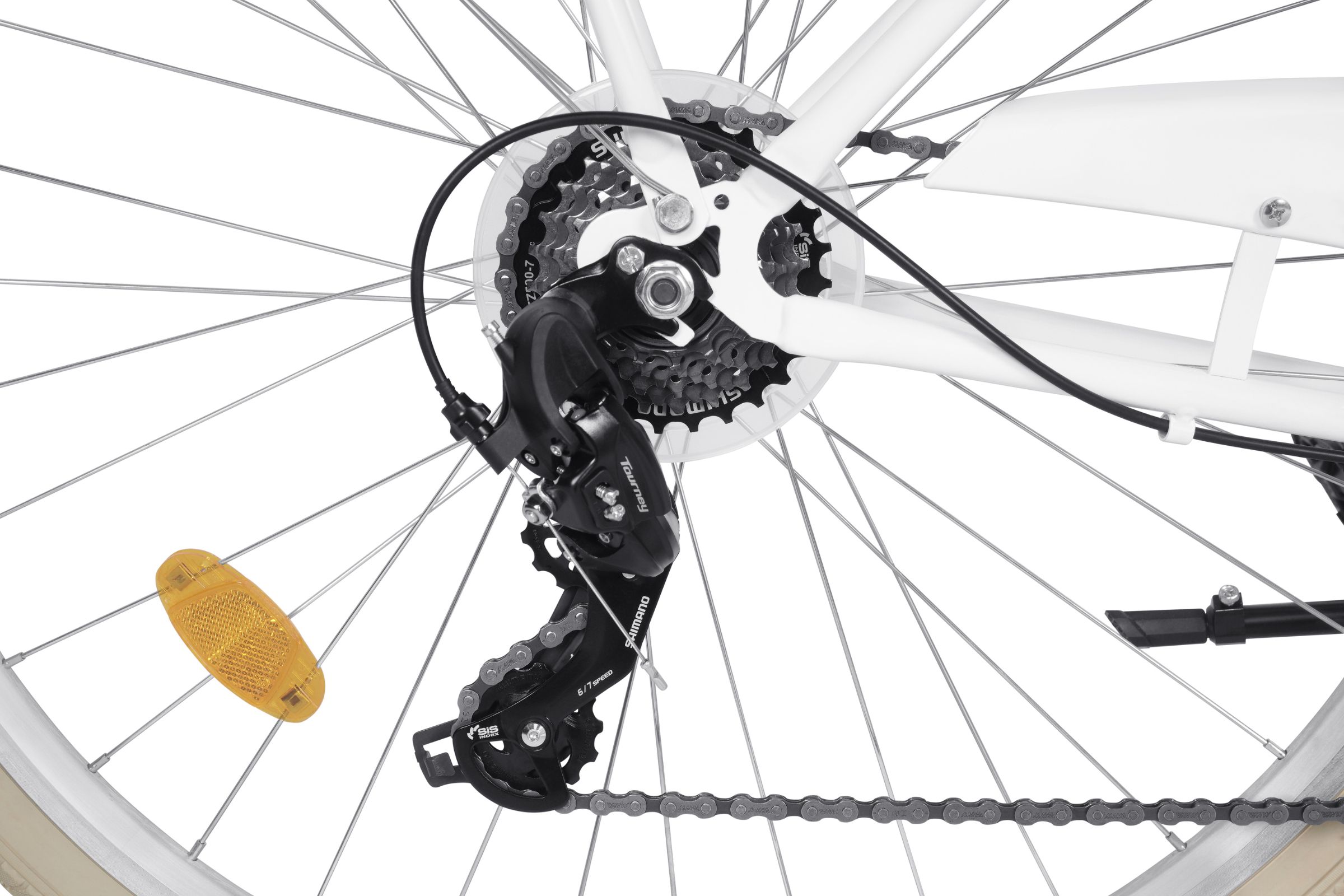 Bicicleta dama Davi Emma 7 viteze, 28", 160-185 cm, Alb/Crem - imagine 10