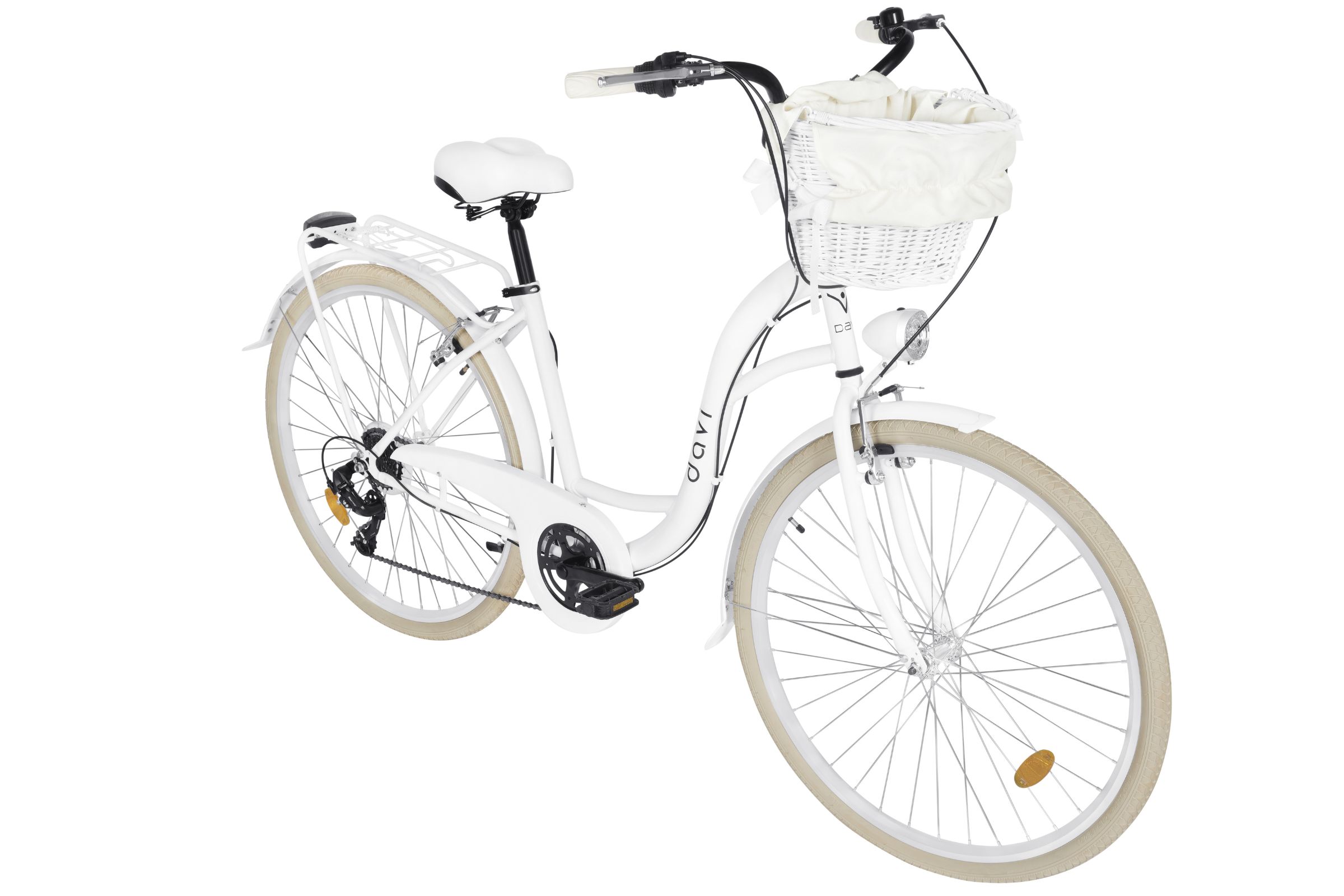 Bicicleta dama Davi Emma 7 viteze, 28", 160-185 cm, Alb/Crem - imagine 2