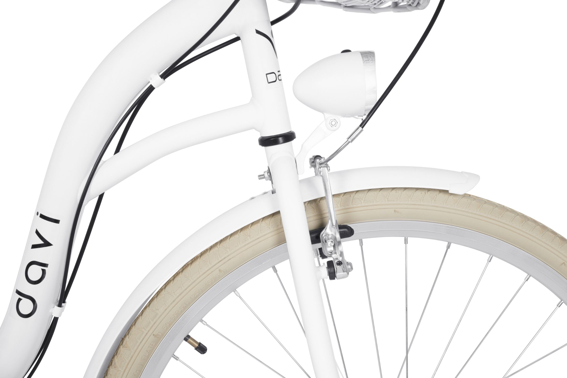 Bicicleta dama Davi Emma 7 viteze, 28", 160-185 cm, Alb/Crem - imagine 4