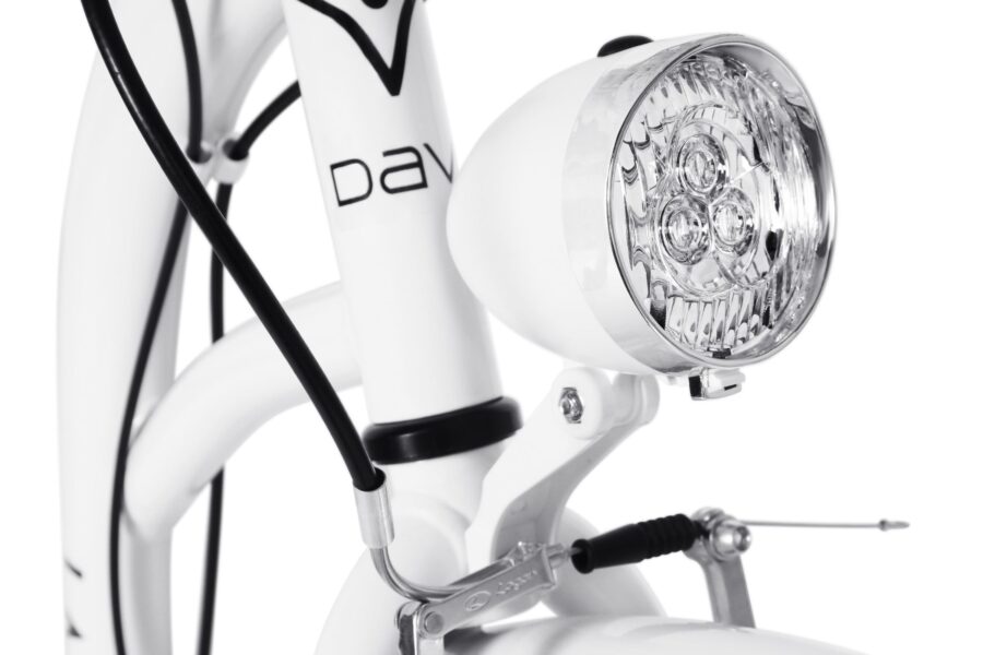 Far pentru bicicletă albă și modernă.