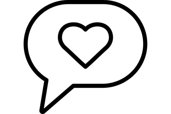 Contur mesaj cu inimă înăuntru.