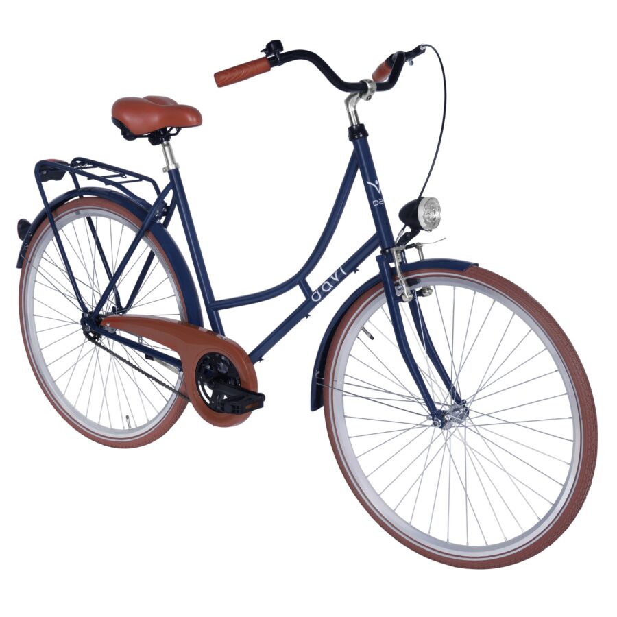 bicicleta dama davi alma 1 viteza, 28", 160 185 cm, bleumarin/maro