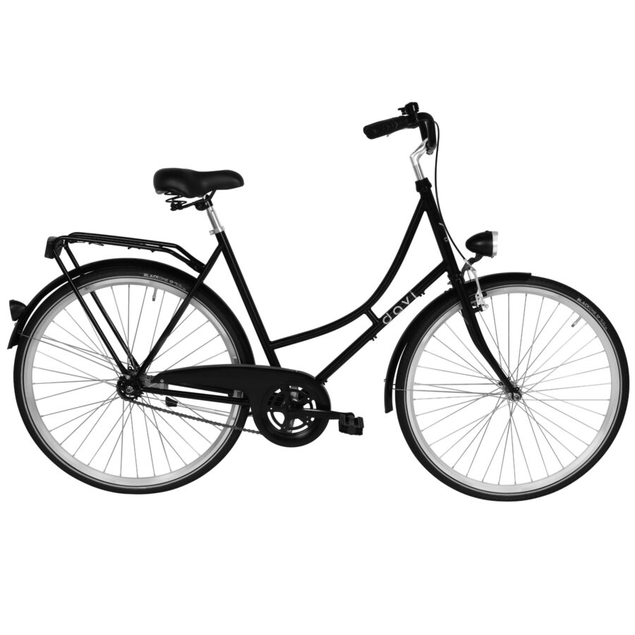 bicicleta dama davi alma 1 viteza, 28", 160 185 cm, negru