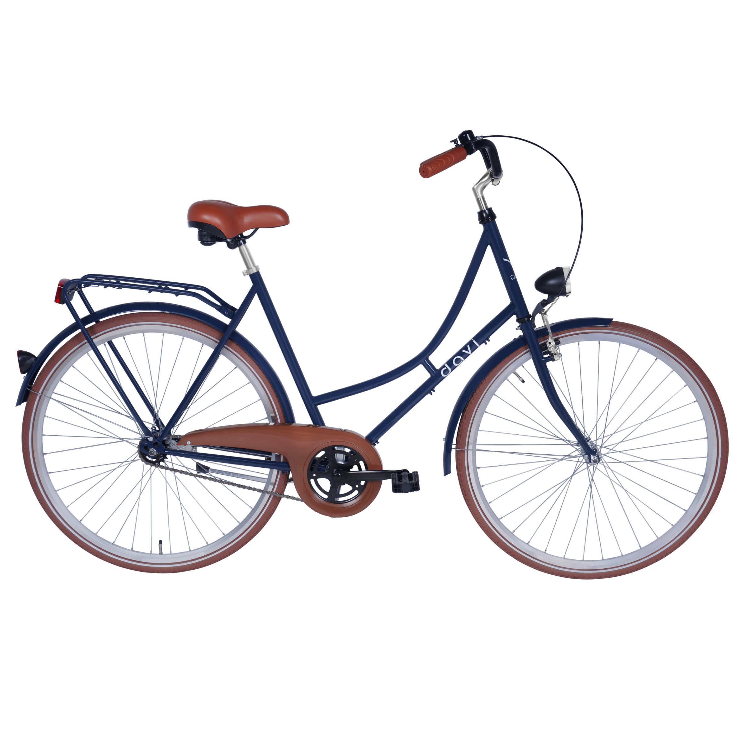 bicicleta dama davi alma 1 viteza, 28", 160 185 cm, bleumarin/maro