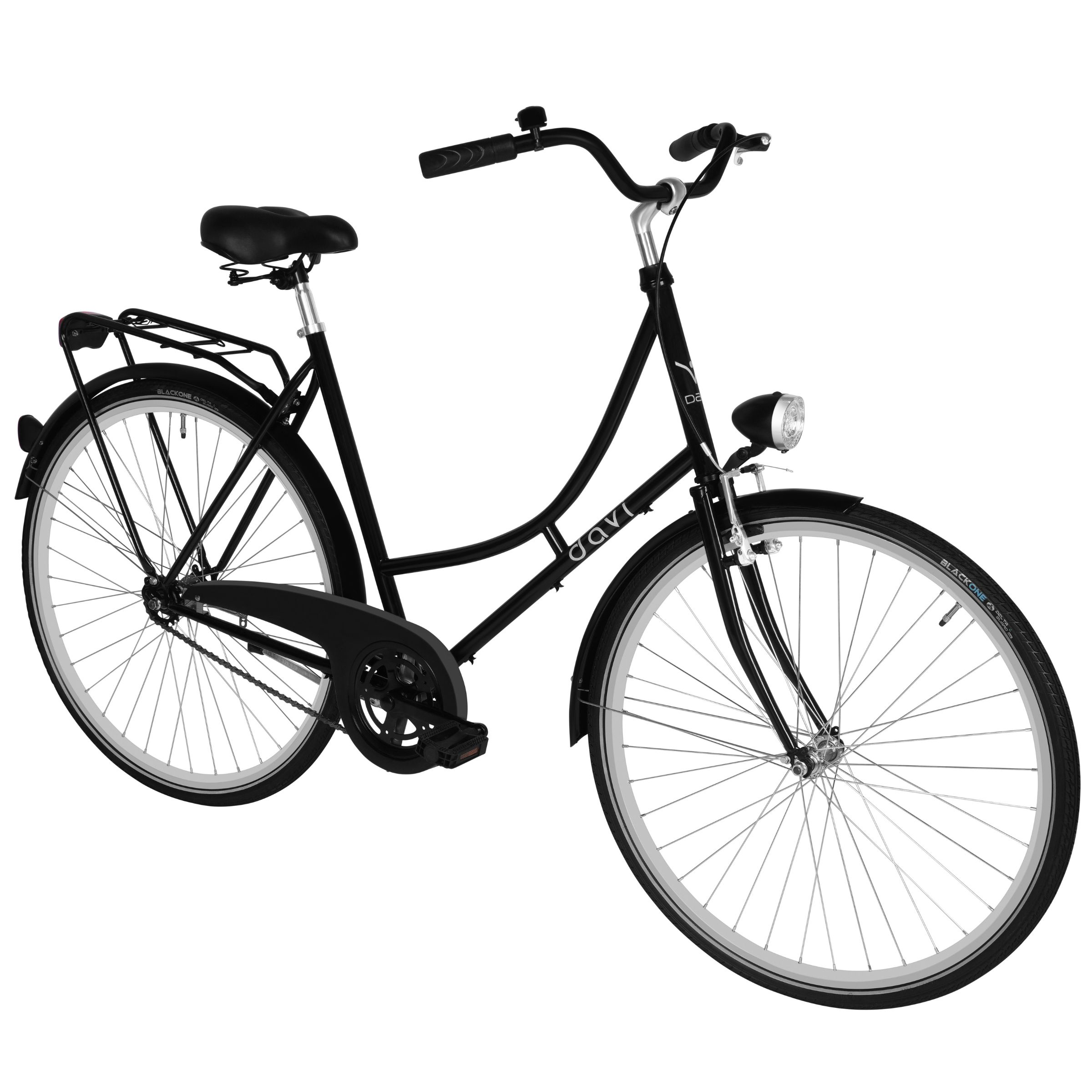 bicicleta dama davi alma 1 viteza, 28", 160 185 cm, negru