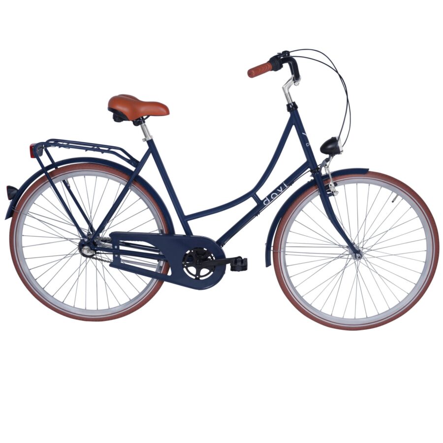 bicicleta dama davi alma 1 viteza, 28", 160 185 cm, bleumarin/maro